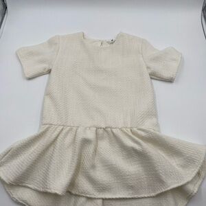 H&M Cream Textured Jacquard-Weave Kids Dress (Size 5T)
